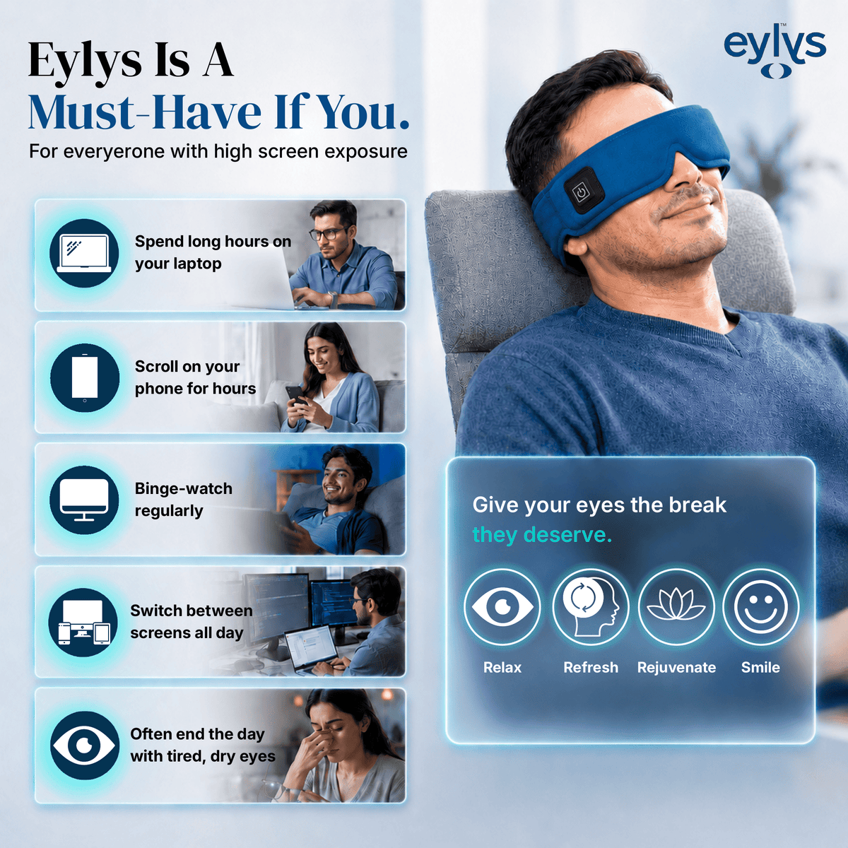 Eylys Eye Massager | Warm Eye Compress with Eye Massaging Roller
