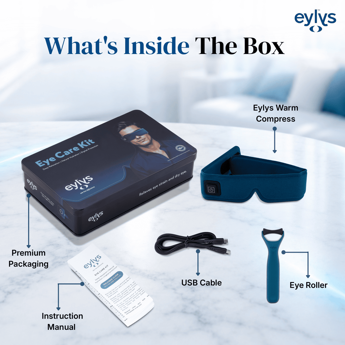 Eylys Eye Massager | Warm Eye Compress with Eye Massaging Roller
